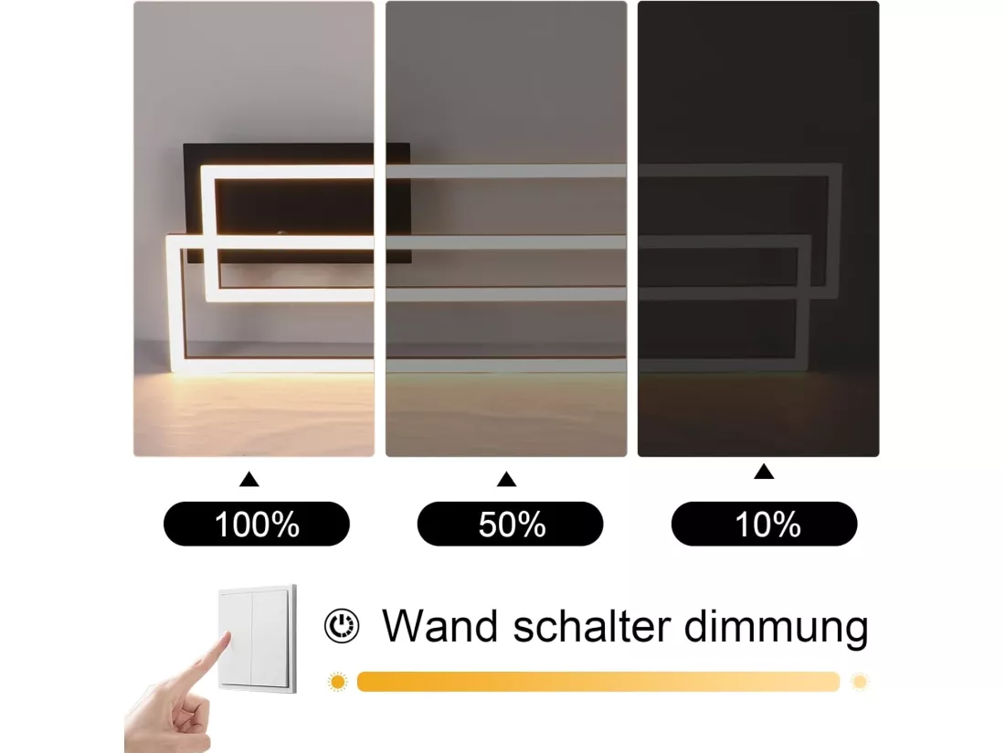 NETTLIFE Plafonnier LED 32W Blanc chaud moderne 3000K