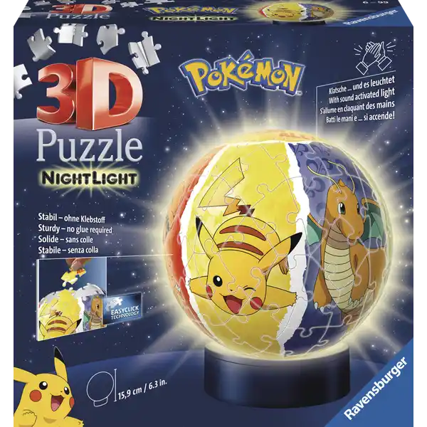 3D Puzzleball Nachtlicht Pokemon