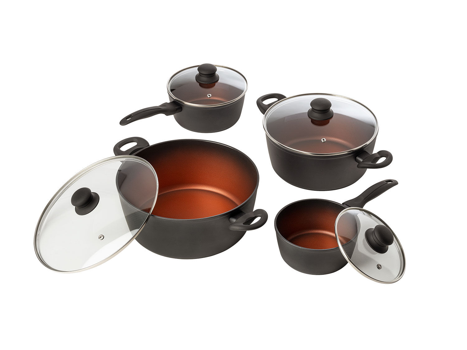 Pfannen-Set 8-teilig, aus hochwertigem Alu-Guss