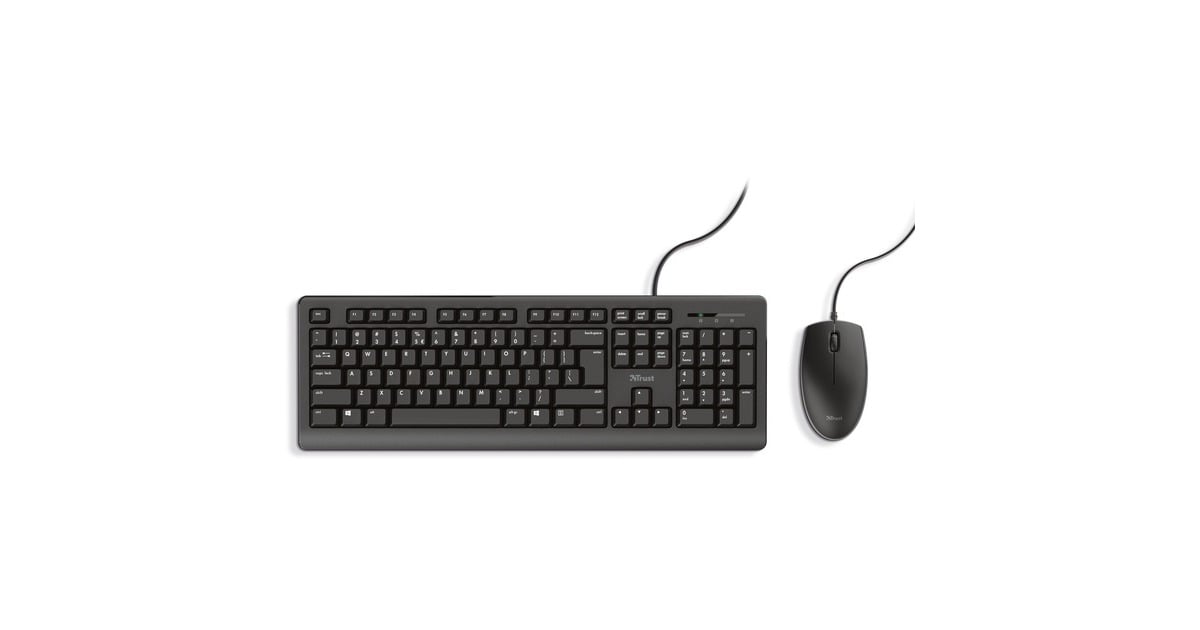 TrustPrimo Keyboard & Mouse Set, desktopset  (Zwart, US lay-out, Membraan)