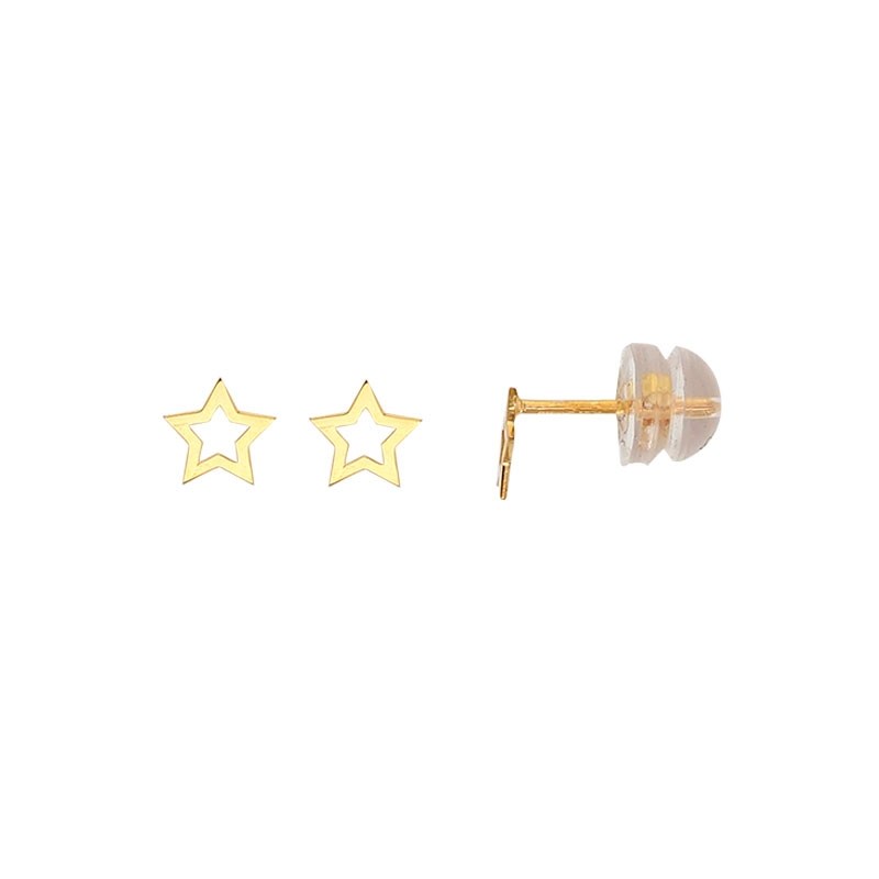 Boucles d'Oreilles Or Jaune Forme Etoile