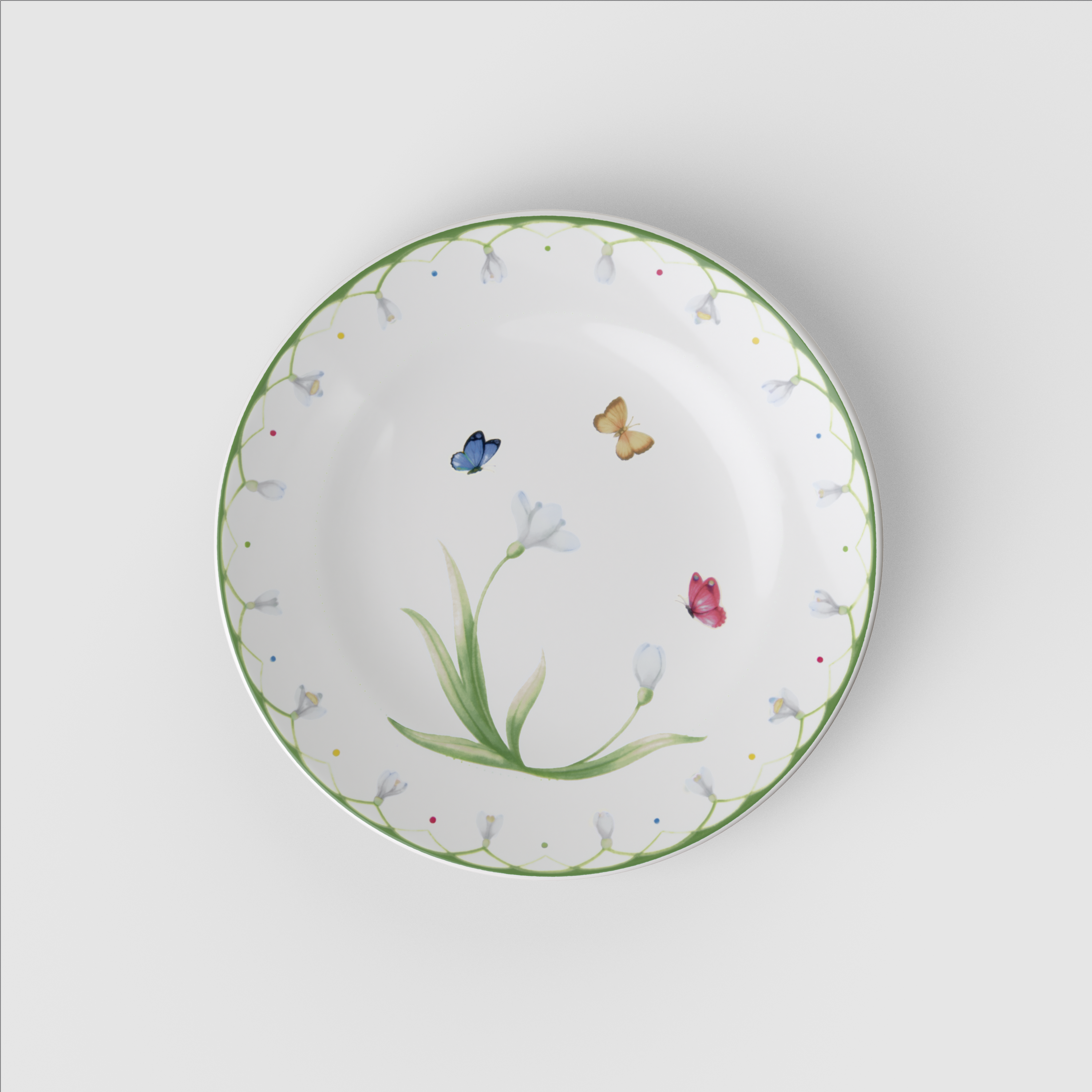 Colourful Spring Bread plate Green, 6.3'', Premium Porcelain