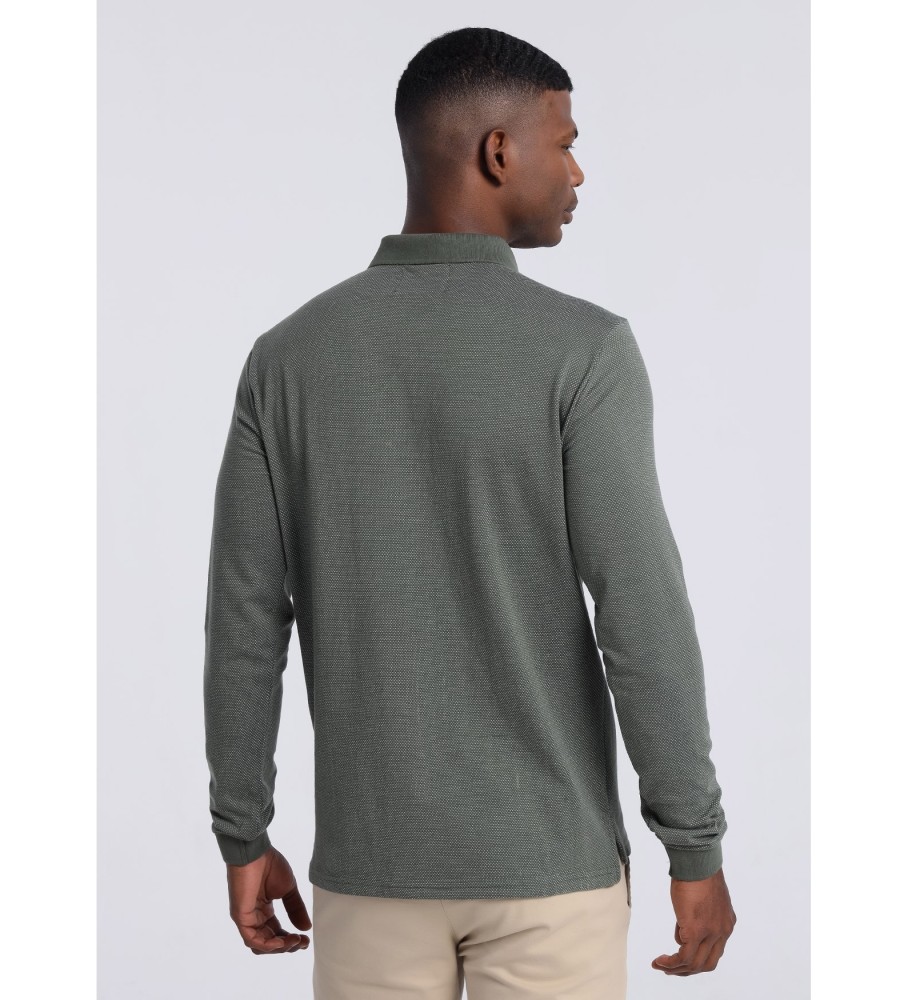 Camisa polo de manga comprida verde Bendorff