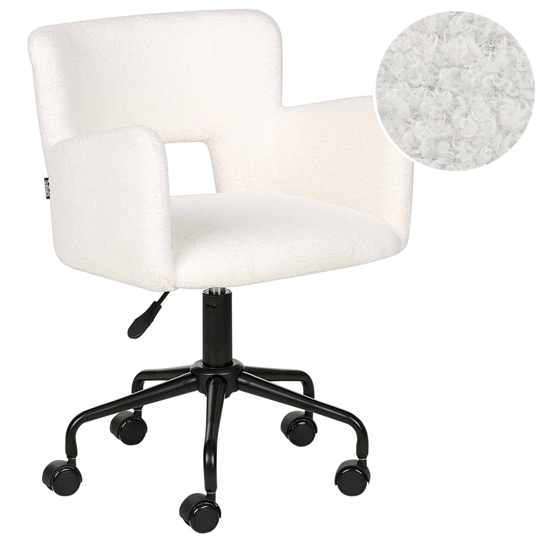 Beliani - SANILAC - Bureaustoel - Gebroken wit - Bouclé