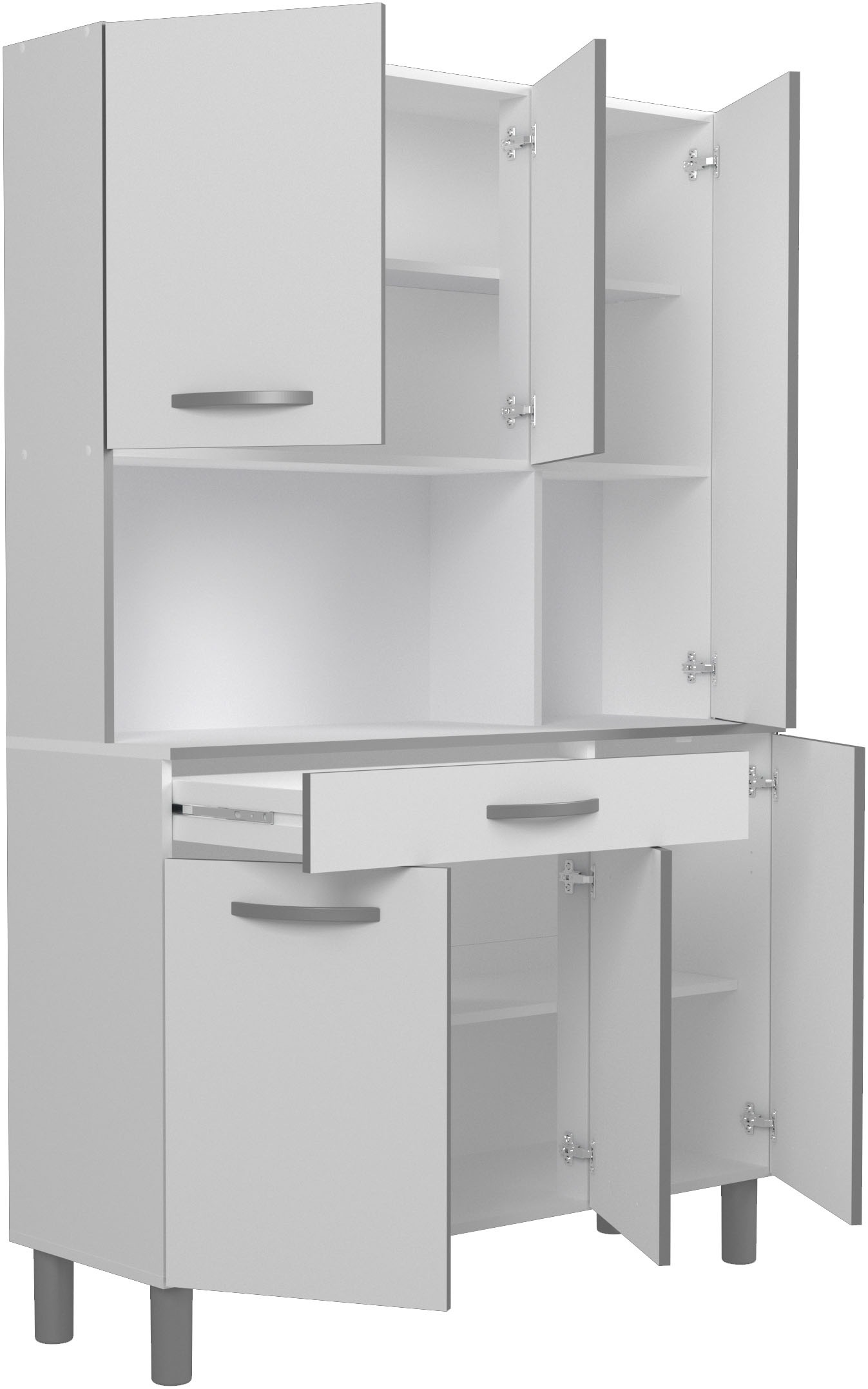 Parisot Buffet »Season 22, Made in Europe, viel Stauraum« B/H/T ca. 120x185x40, 1 Stk. tlg. 6 Türen, Regale, Arbeitsfläche, Schublade, ohne Elektrogeräte
