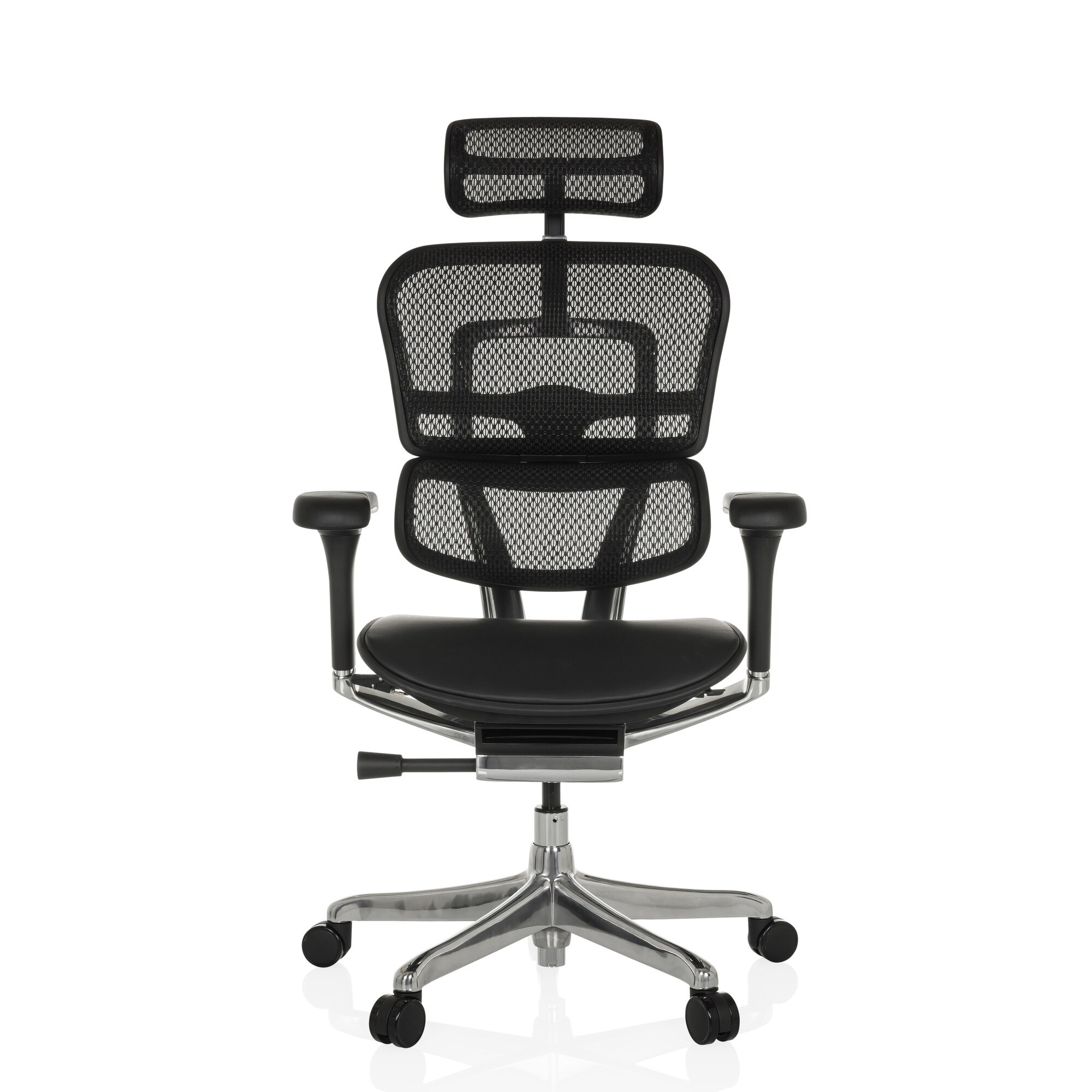 Luxus Chefsessel ERGOHUMAN GEN2 Leder/Netzstoff mit Armlehnen (höhenverstellbar) hjh OFFICE