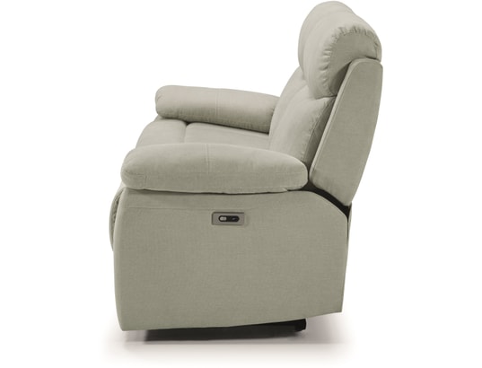 CONCEPT1 - Canapé tissu Mallorca 3 places 2 relax éléctrique perle gris