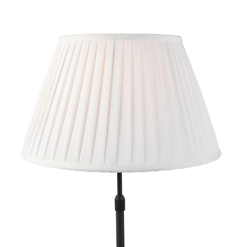 Tafellamp zwart met plisse kap crème 35 cm verstelbaar - Parte