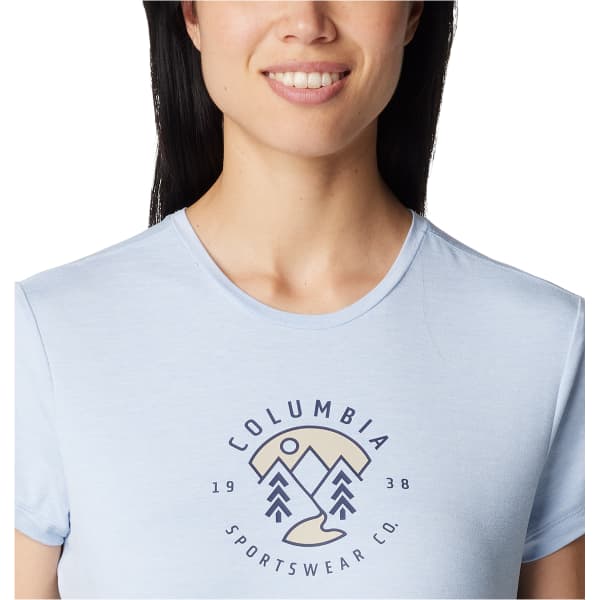 T-shirt randonnée COLUMBIA W SLOAN RIDGE GRAPHIC SHORT SLEEVE TEE WHISPER HEATHER/NATURALLY BOUNDLESS