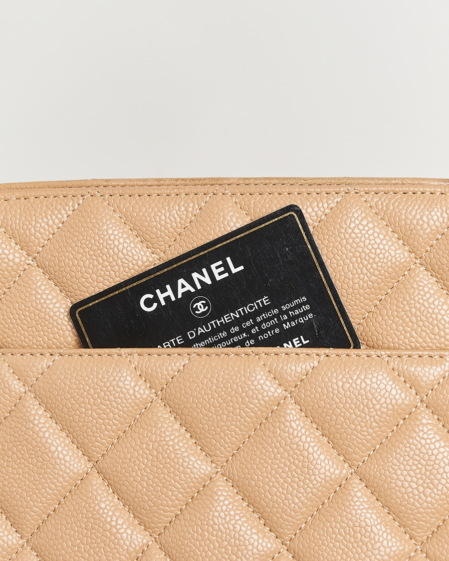 Chanel Pre-Owned Medallion Tote Bag Caviar Beige