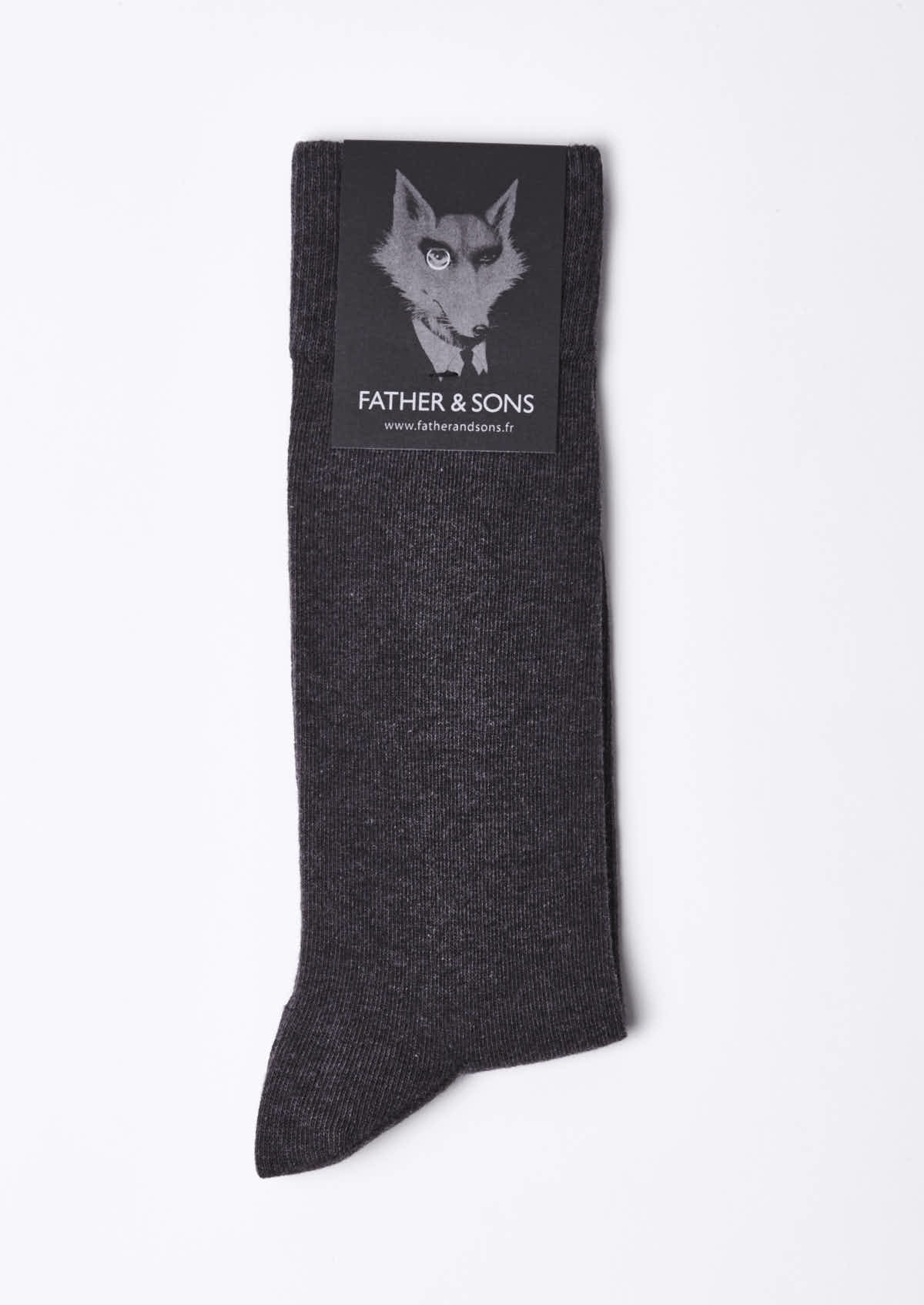 Chaussettes en coton mélangé uni gris moyen