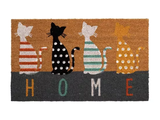Tapis d'entrée en PVC imprimé marron 45x75