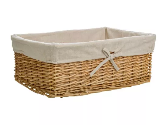 Ensemble de 4 paniers en osier marron doublés