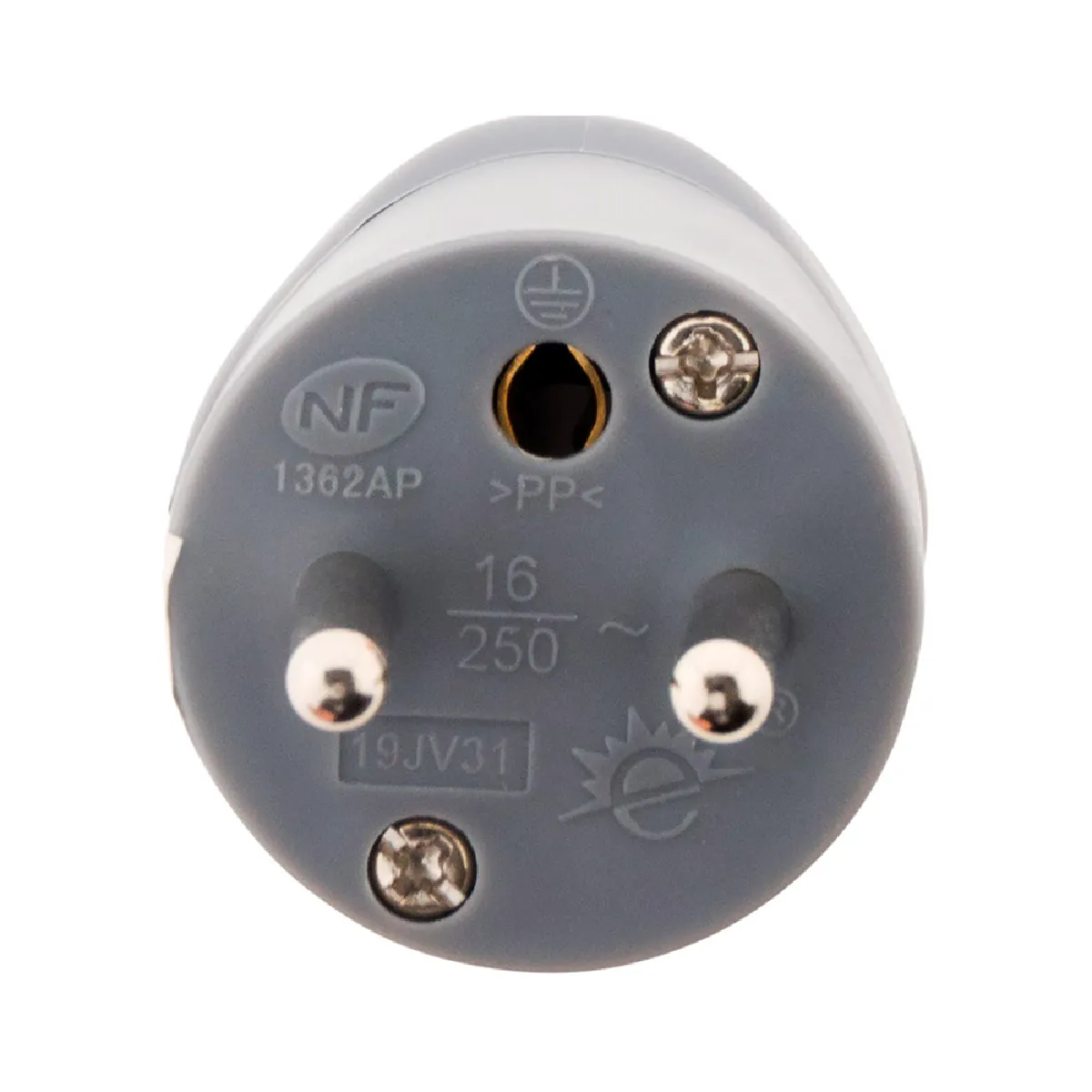 Zenitech Fiche mâle coudée - Gris