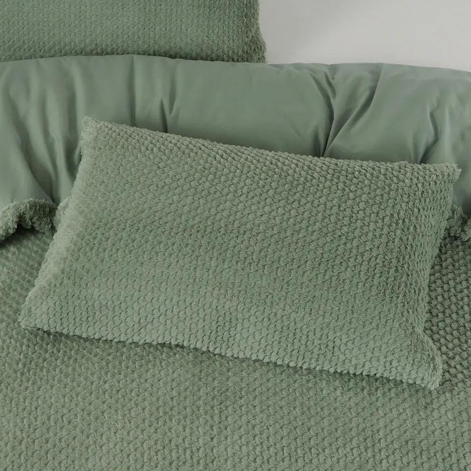 Dekbedovertrek Fur Teddy 140x220 – Fluweelzacht & Knus Design – Groen