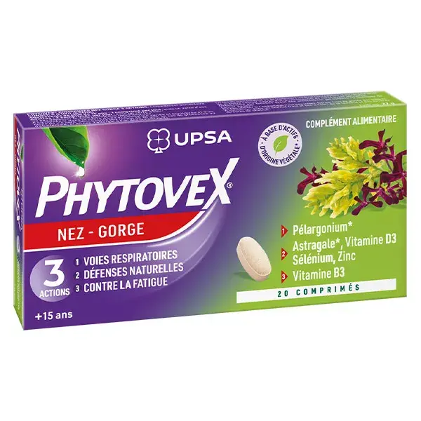 UPSA Phytovex Nariz e Garganta 3 Ações 20 comprimidos