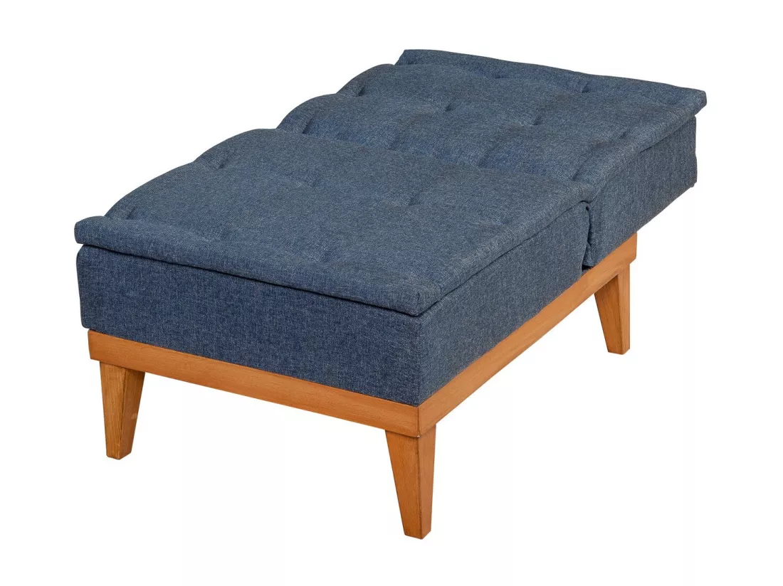 Fauteuil convertible tissu bleu foncé Sporka 62cm