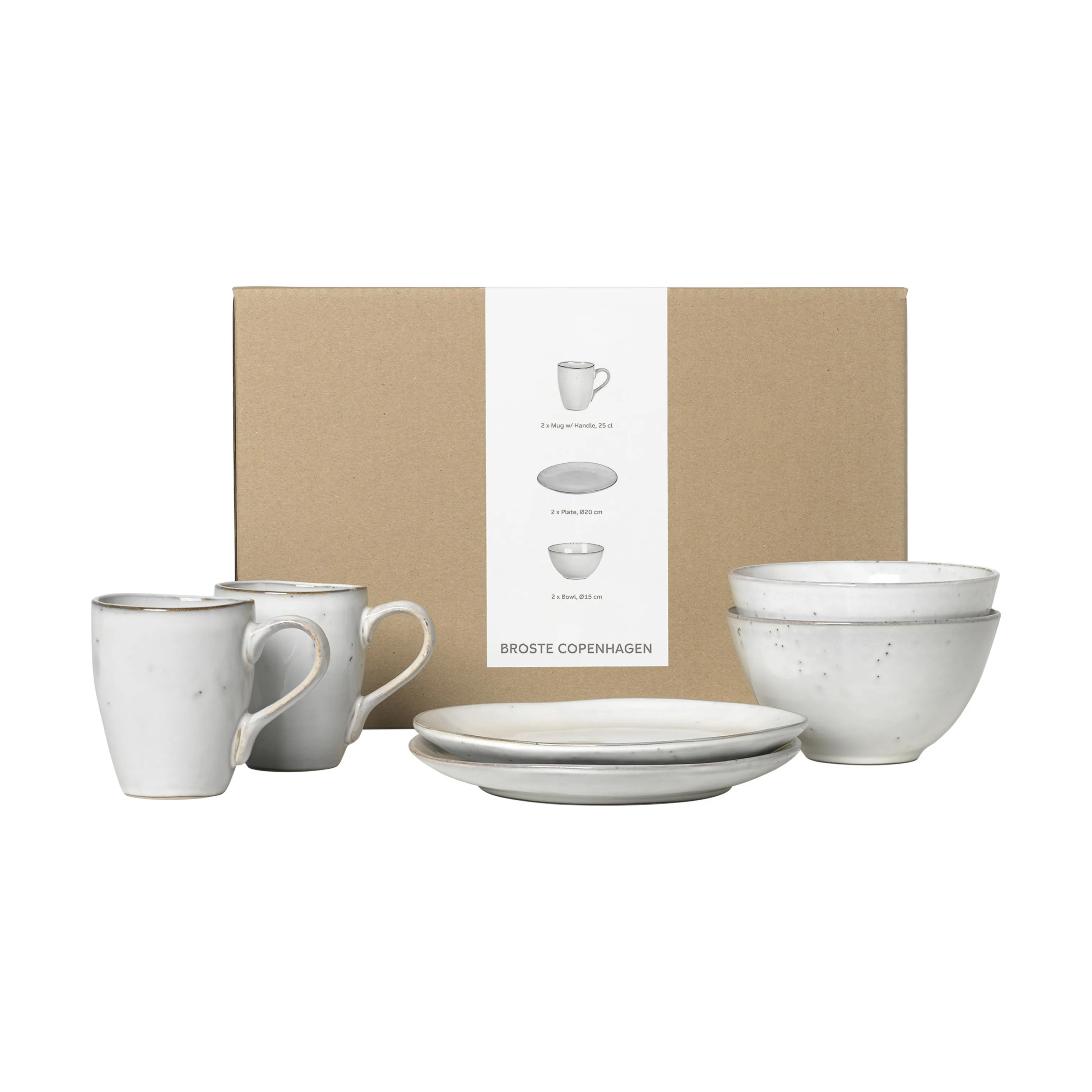 Broste Copenhagen Nordic Sand Morgenmadssæt - 6 dele