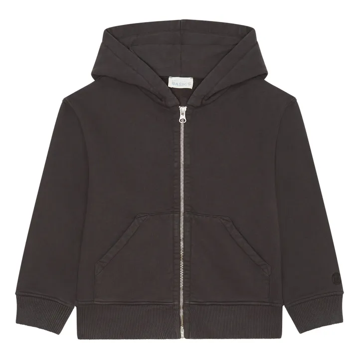 SMALLABLE BASICS Sweat A Capuche Zippé Coton Bio | Noir