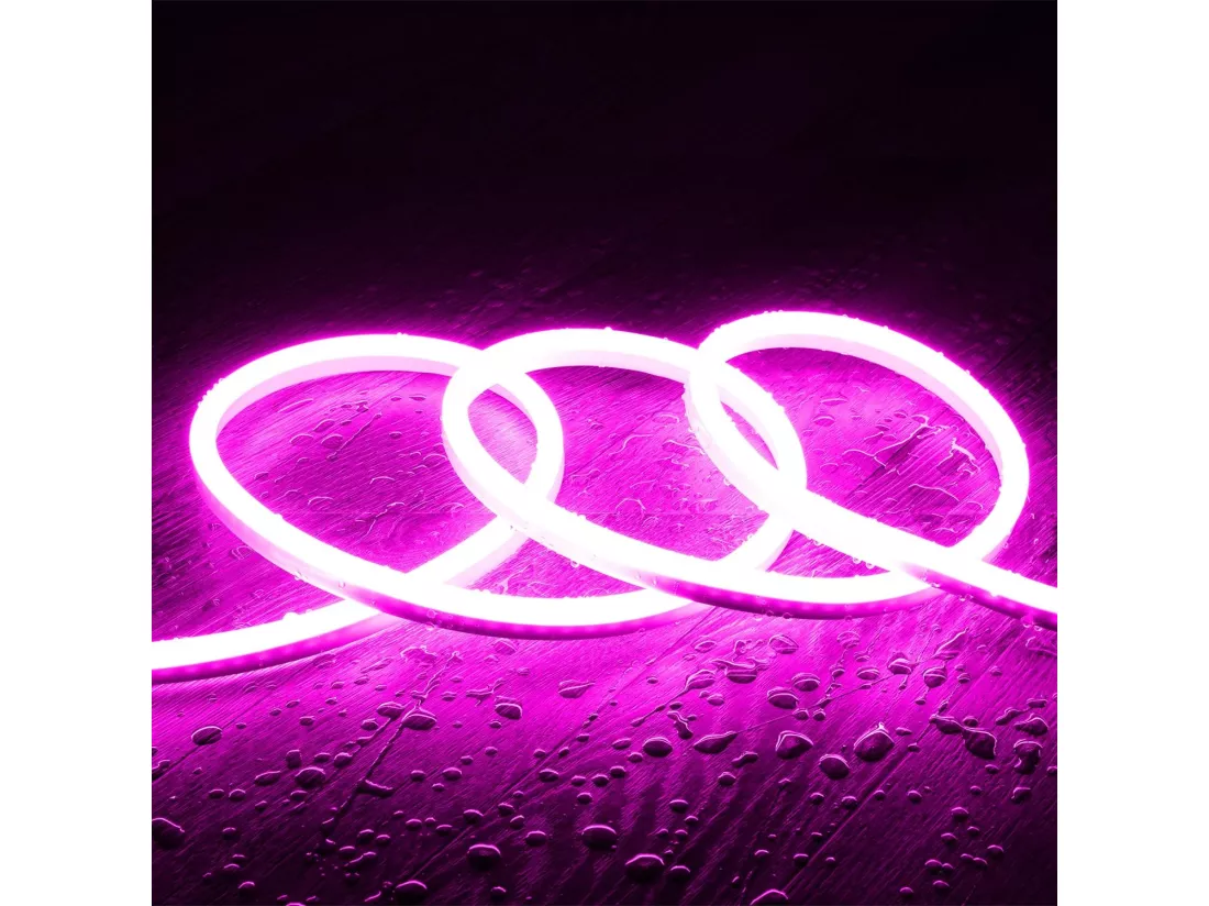 Ruban Néon LED Dimmable 220V SFLEX8 IP65 sur mesure coupe tous les 100 cm Rose 3 m