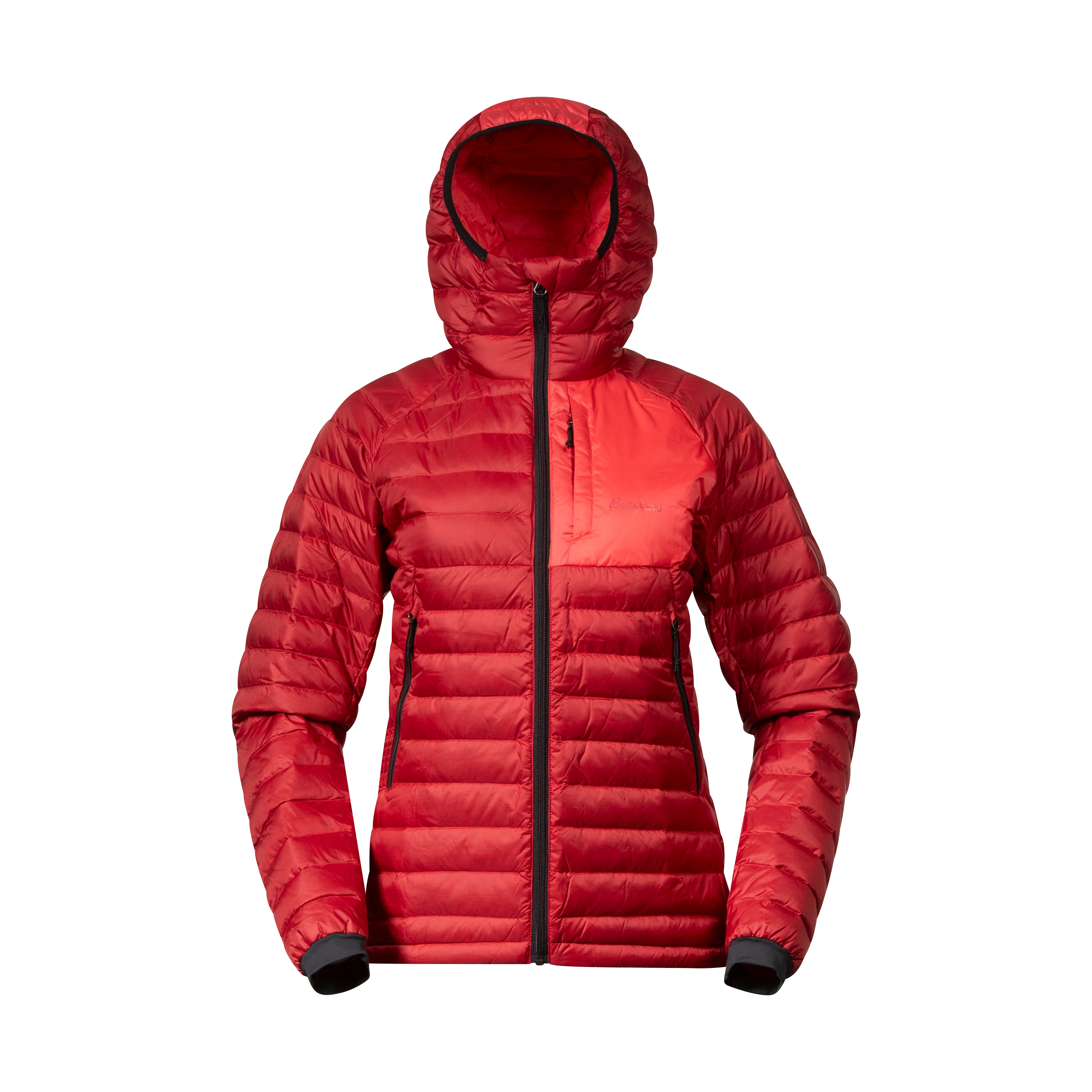 Vaagaa Light Down Jacket Hood Women Crimson Red / Peachy Red