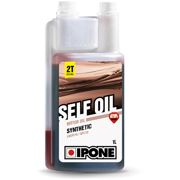 Ipone - Huile moteur synthétique Self Oil 1L fraise - moto 2 temps