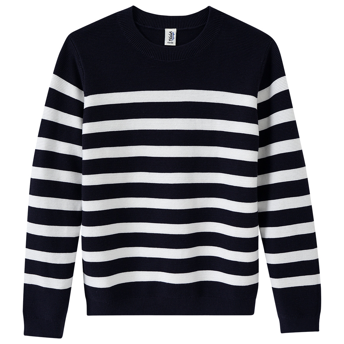 Yigga Jungen Strickpullover mit Streifen dunkelblau