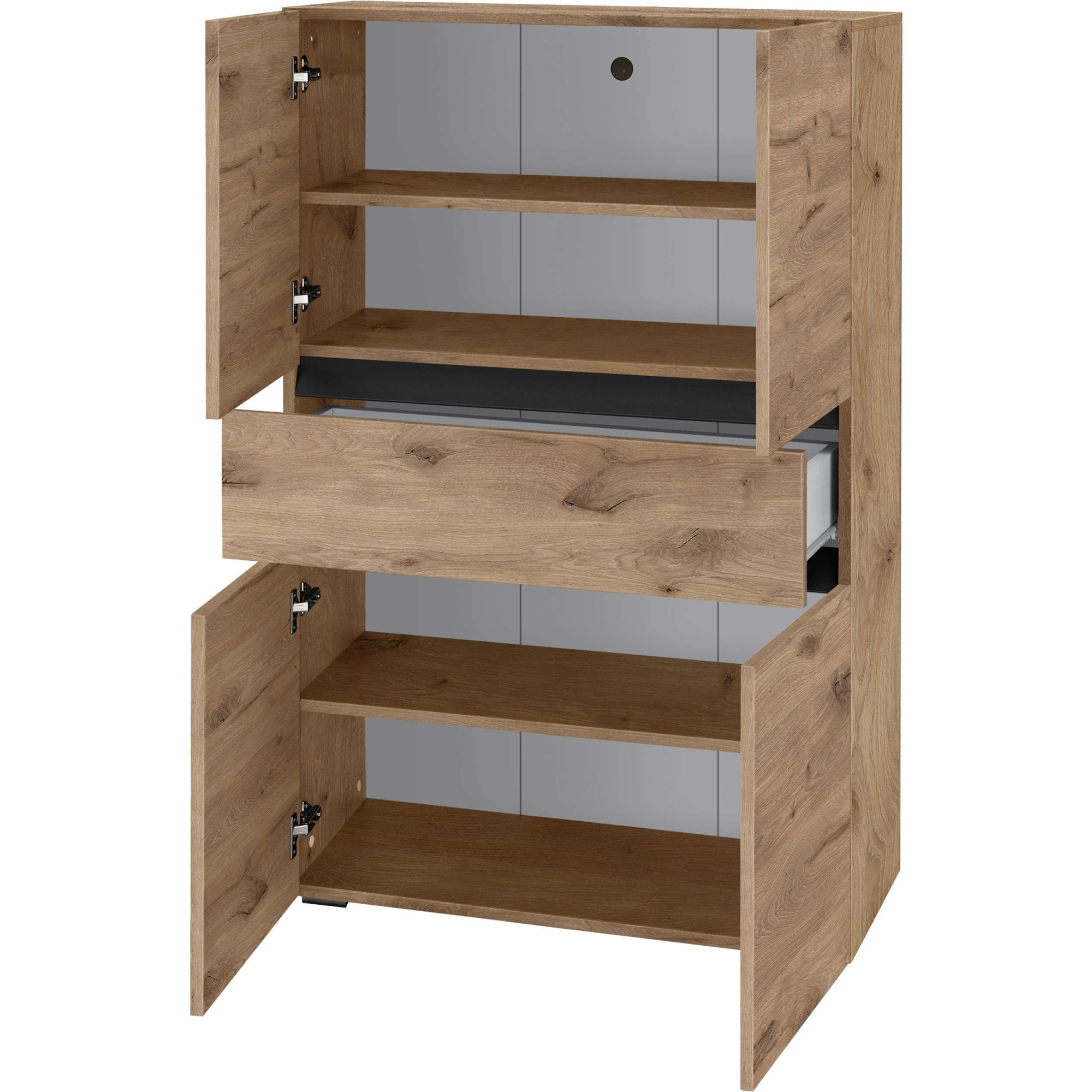 Home affaire Midischrank »Wisla« mit 4 Türen & 1 Schublade, Breite 76 cm, Höhe 130 cm