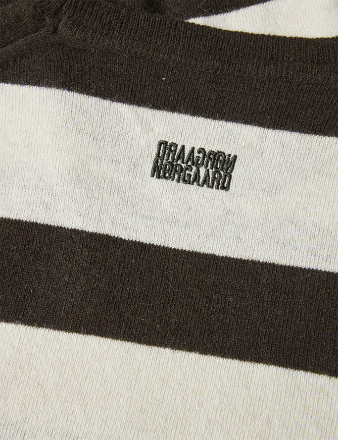 Mads Nørgaard - Copenhagen Eco Wool Stripe Kasey Sweater Brun og hvid med striber