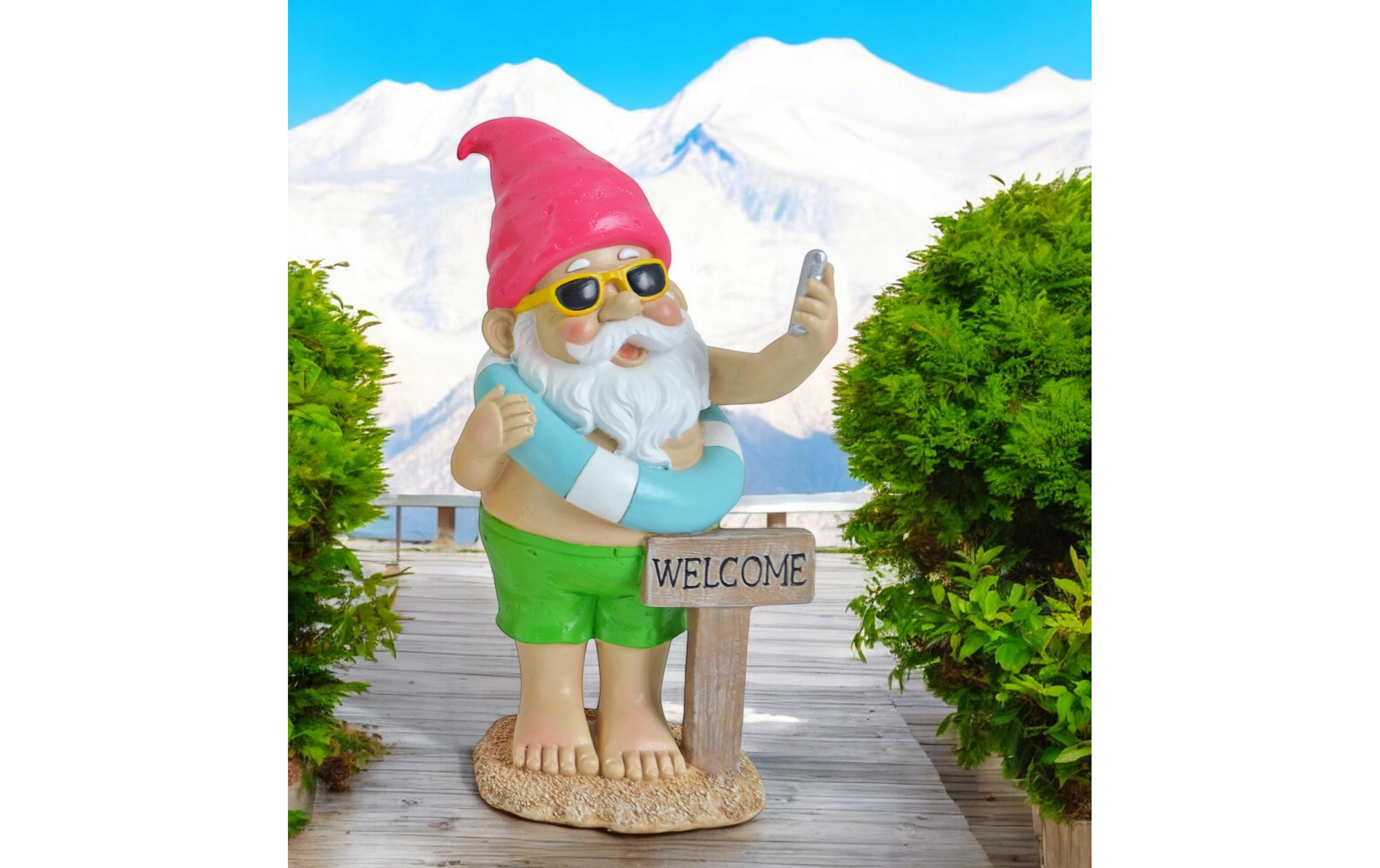 Dekofigur Gartenzwerg Beach WelcomeGartendekoration