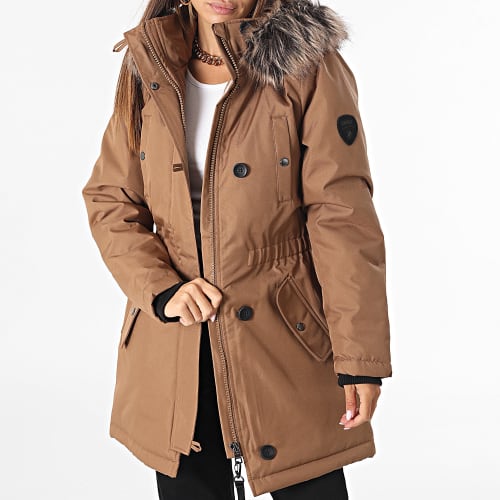 Parka Capuche Fourrure Femme Iris Marron