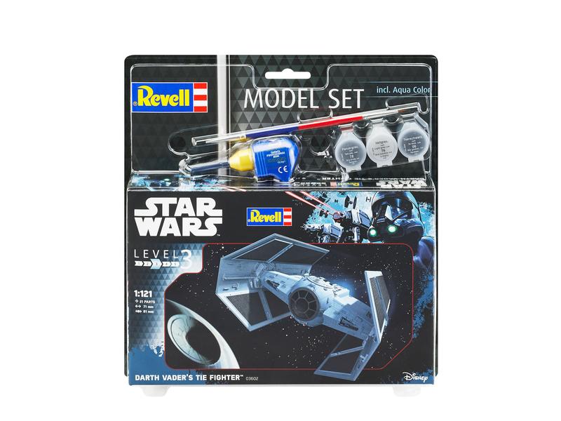 Revell Bausatz Star Wars Darth Vader's TIE-Fighter 1:121 Modellbausatz inklusive Farben und Klebstoff