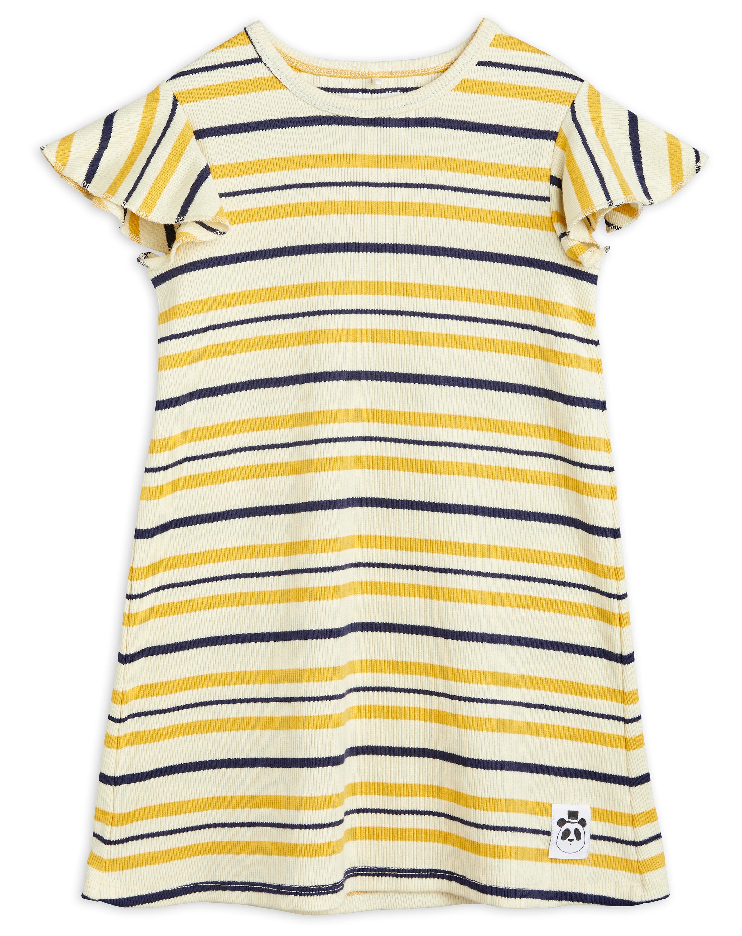 Kurzarm-Kleid STRIPE in yellow