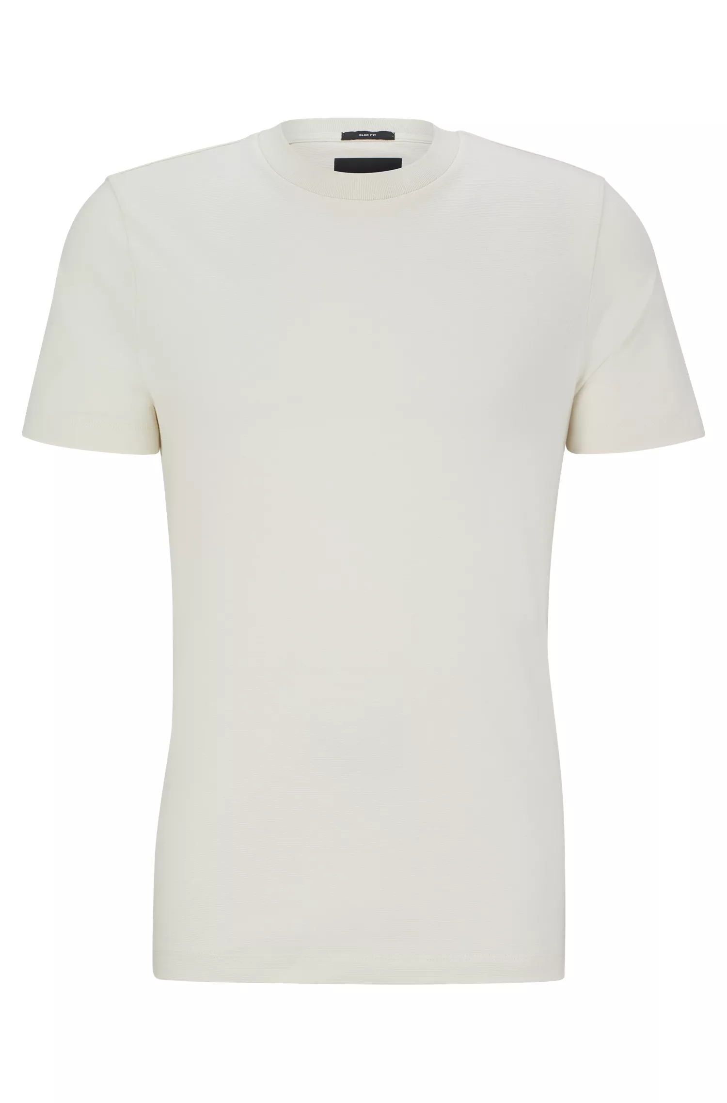 Camiseta BOSS preta em malha de algodão com logotipo estampado
