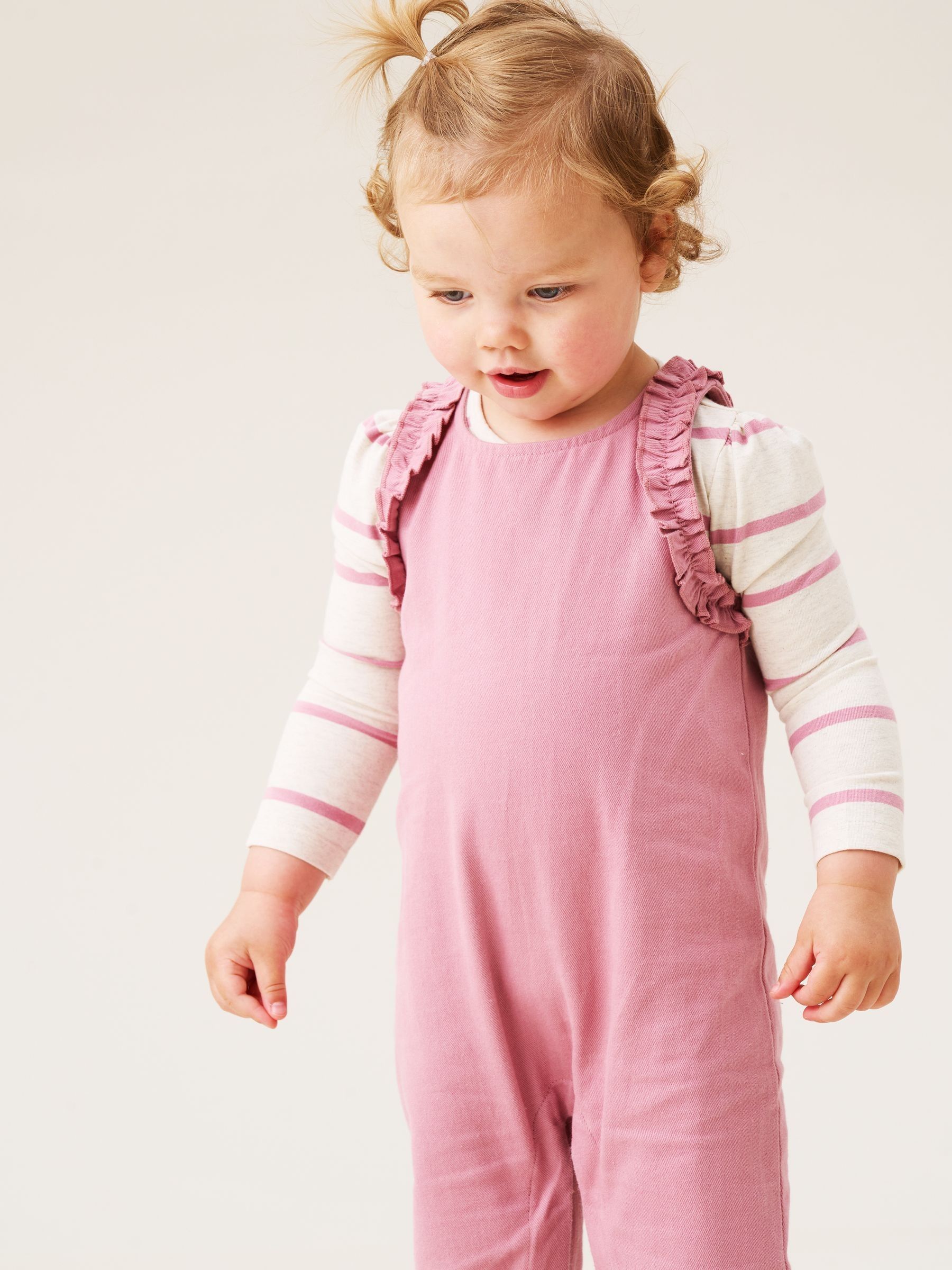 Angel & Rocket Mila Frill Shoulder Dungaree And Print Bodysuit