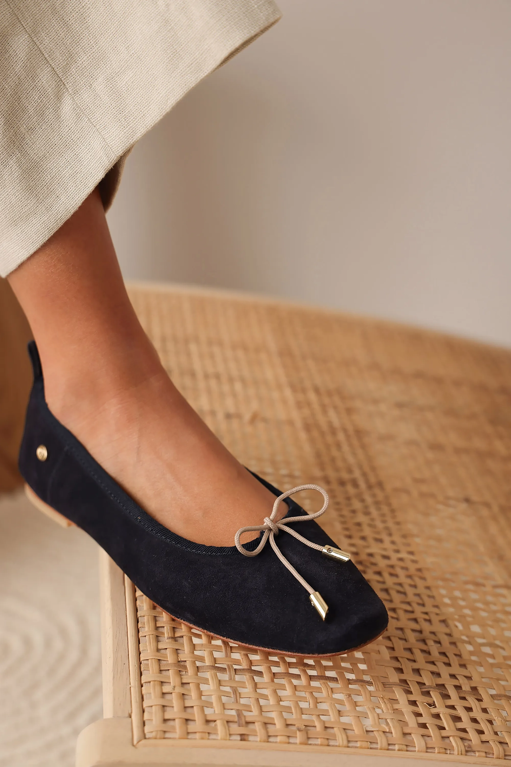 IDRIS BALLETTO Ballerina Luxury suede Navy