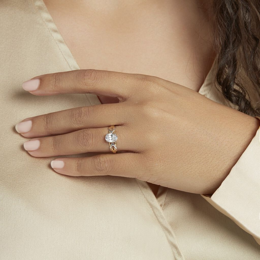 Bague Or Bicolore Kolleen Oxyde De Zirconium