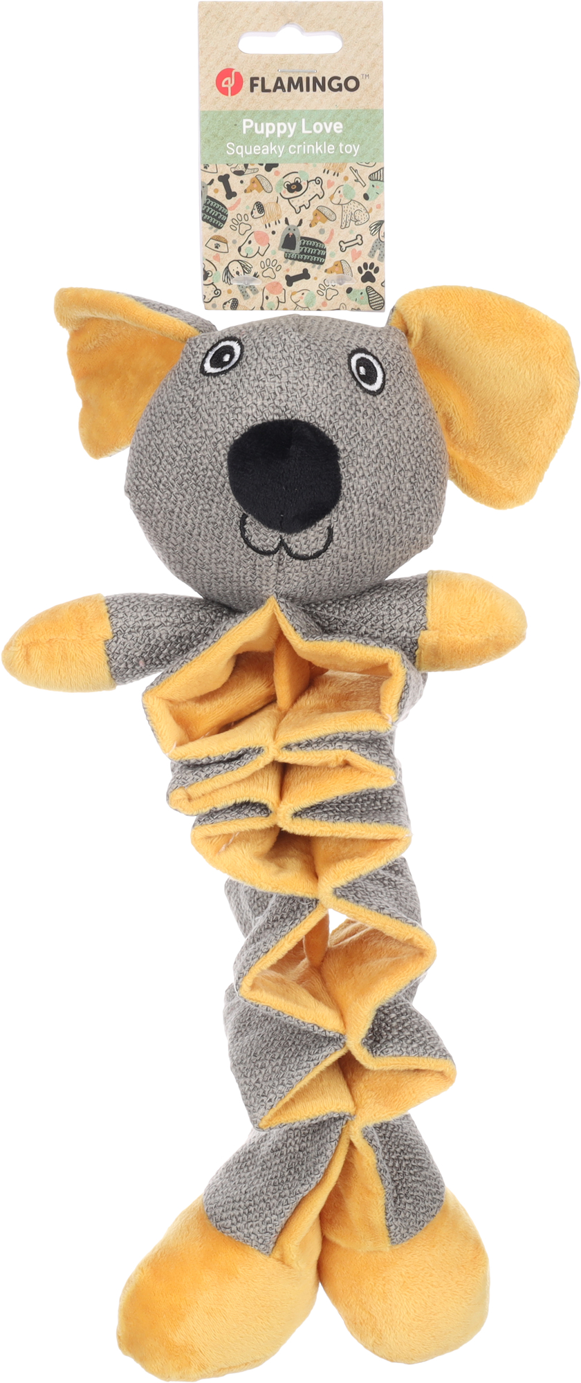 Flamingo f-523703 - Jouet Chiot Souris Folsy Jaune Ocre Amusant