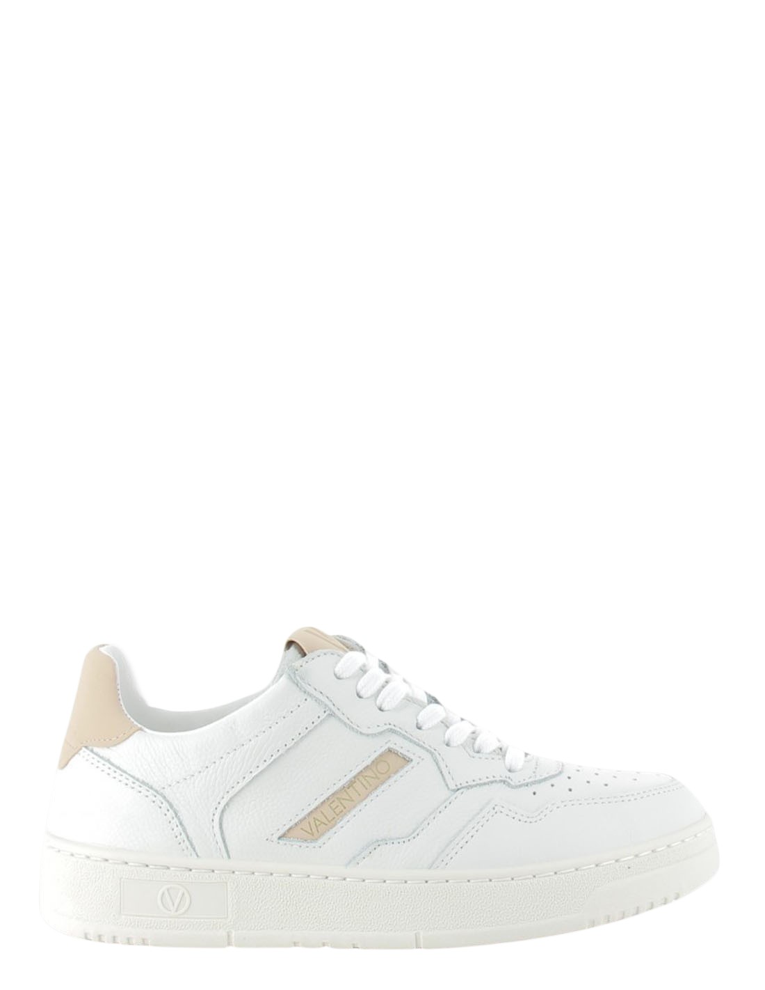 valentino Baskets de ville femme apollo cuir blanc/beige