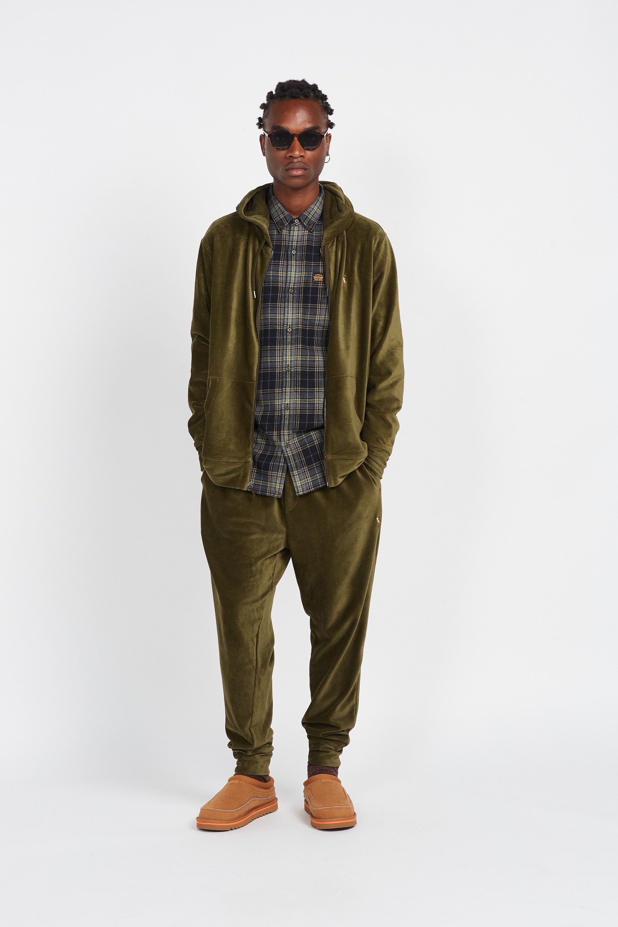 POLO RALPH LAUREN Hoodie zippé Knit Corduroy Full-Zip Hoodie Vert