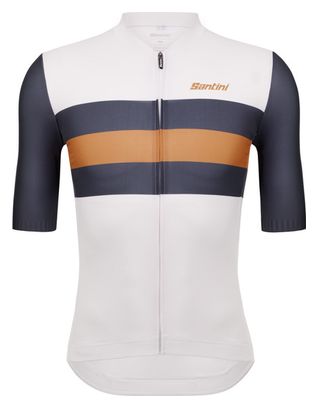 Maillot Manches Courtes Santini Eco Sleek Bengal Blanc