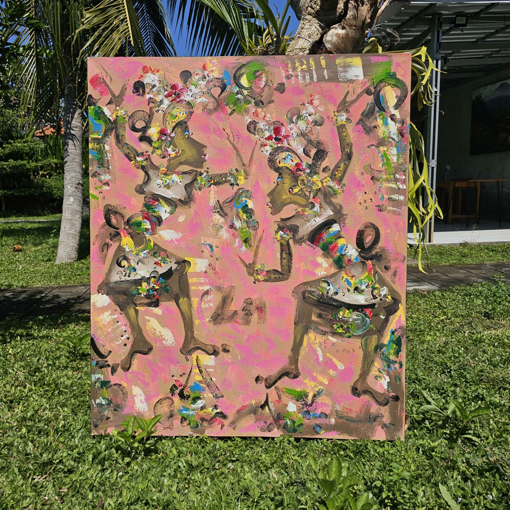Gemälde 'Dancing', Acryl auf Leinwand, H 120 cm, B 100 cm von fischer's lagerhaus