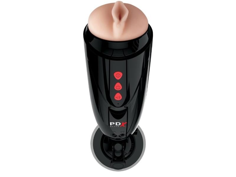 PDX Elite Masturbator Dirty Talk Stroker Schwarz Sprechendes Sextoy für den Mann