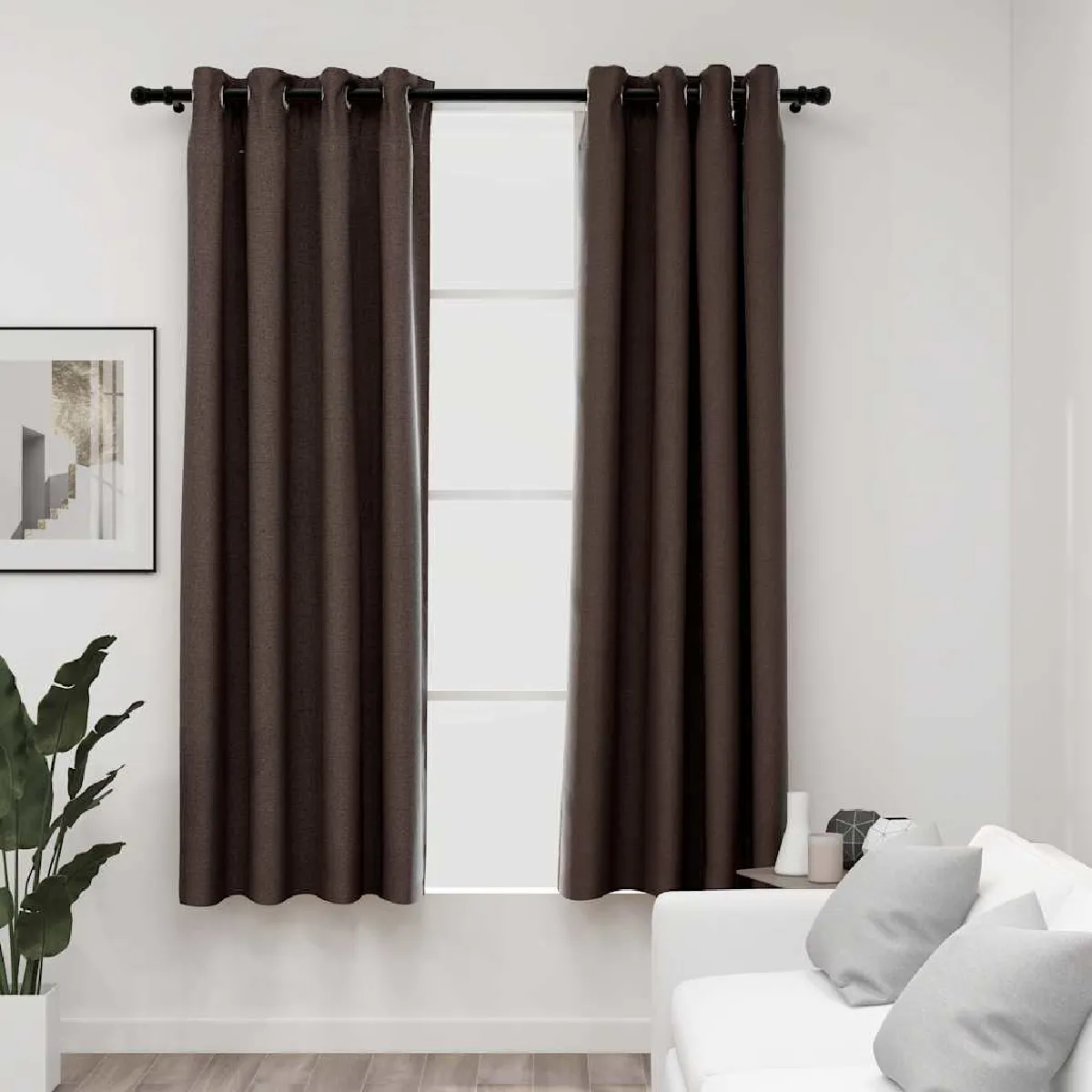 vidaXL Lin Taupe - 140 x 175 cm