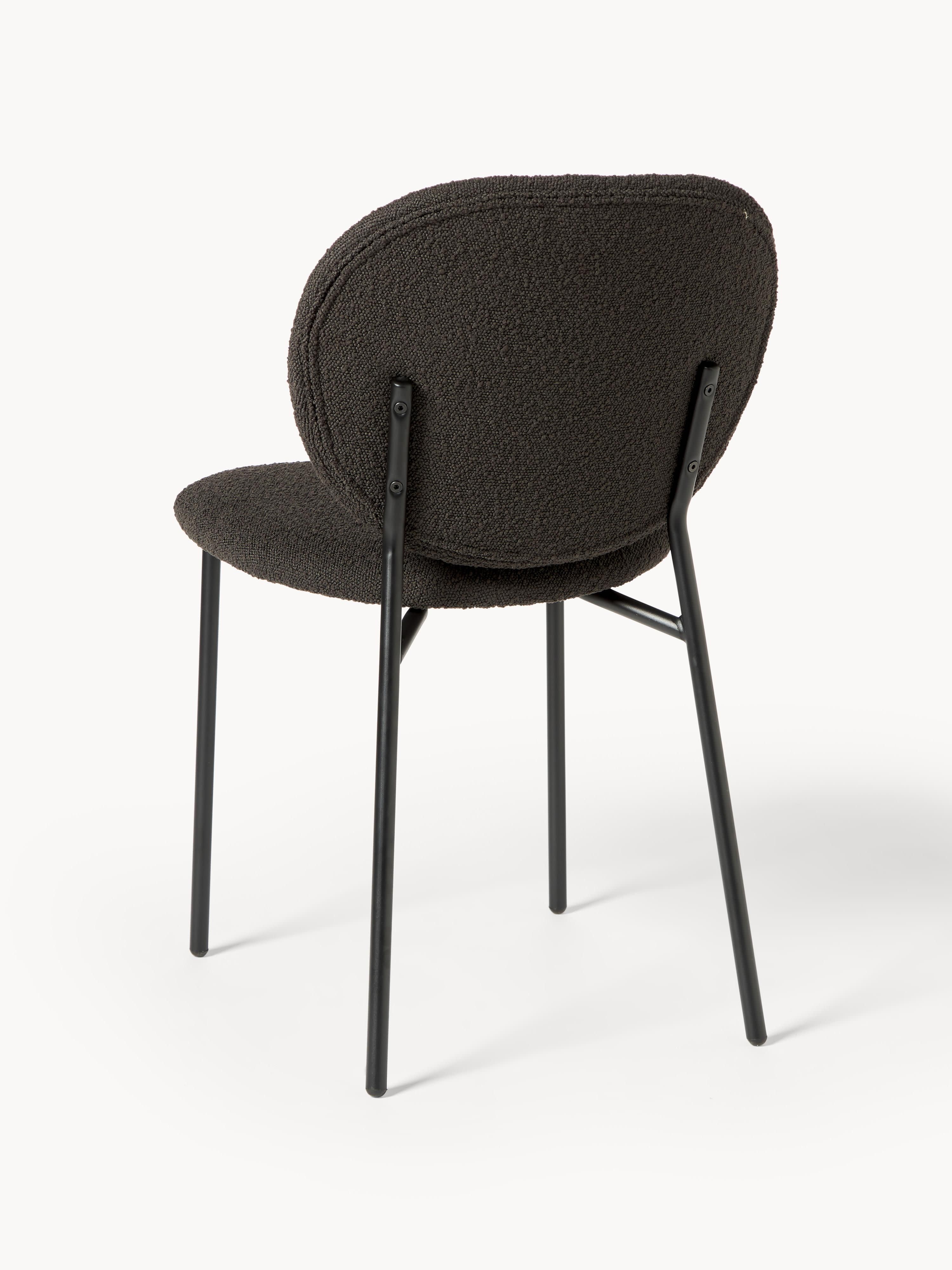 Bouclé gestoffeerde stoelen Ulrica, 2 stuks