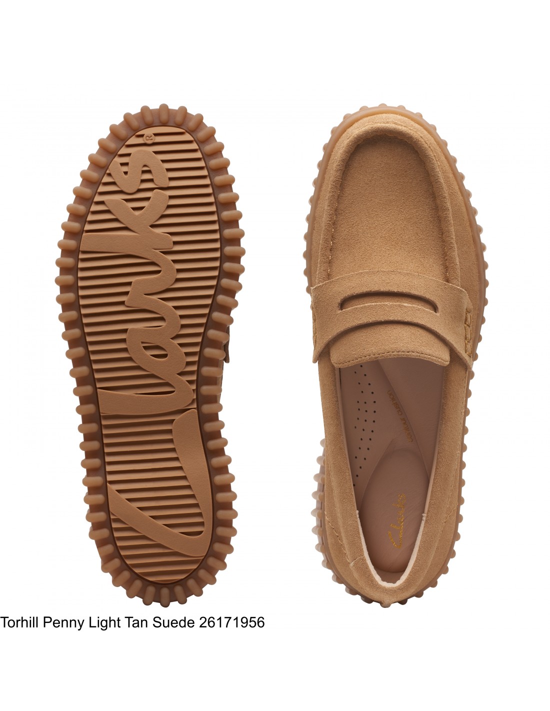 clarks Mocassin femme torhill penny light tan suede