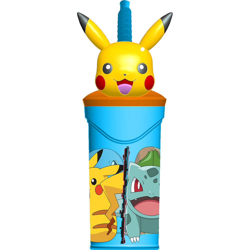 Pokémon 3D figuurbeker met rietje - 360 ml