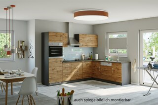 Winkelzeile ODENSE 210 x 270 cm Gaphit/ Wotan-Eiche Dekor