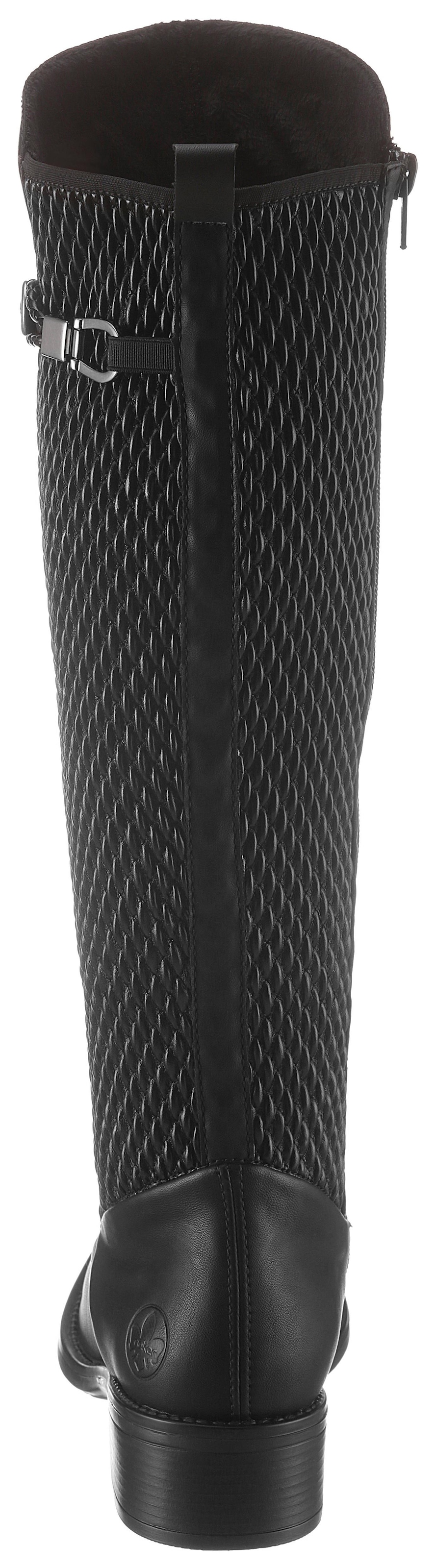 Rieker Stiefel  , Langschaftstiefel, Blockabsatz, Stretch, mit Schnallenverzierung
