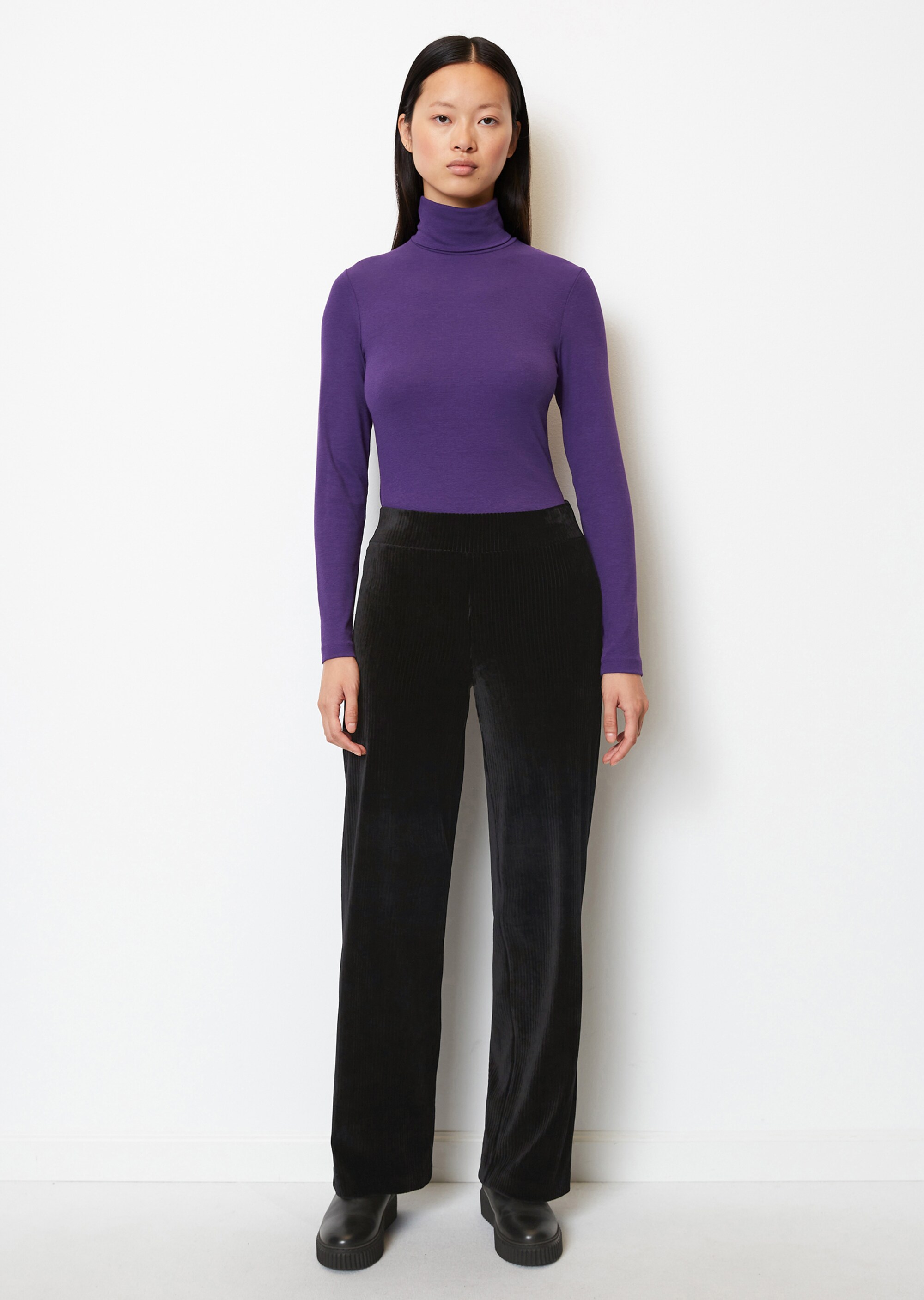 Jerseyhose straightin Cord-Qualität